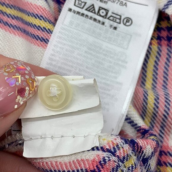 🎉GAP Pink Plaid Long Sleeve Button Down Top - Picture 5 of 6